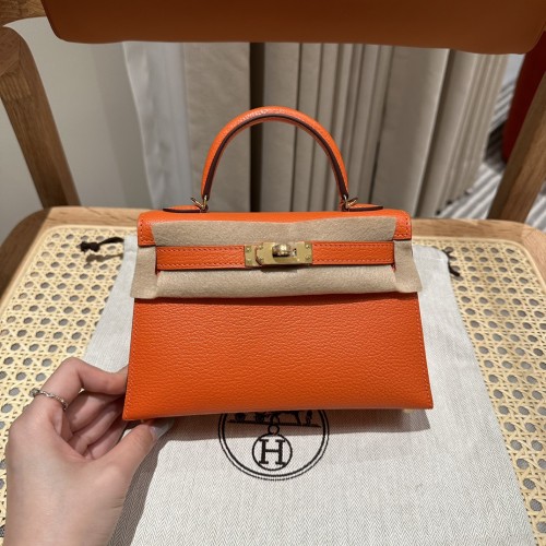 Handbags Hermes mini Kelly size:19 cm