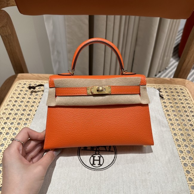  Handbags Hermes mini Kelly size:19 cm