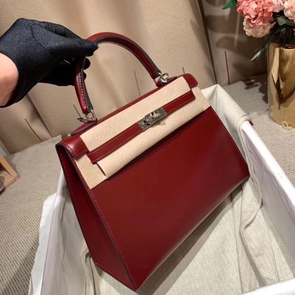  Handbags Hermes Kelly Box size:25 cm