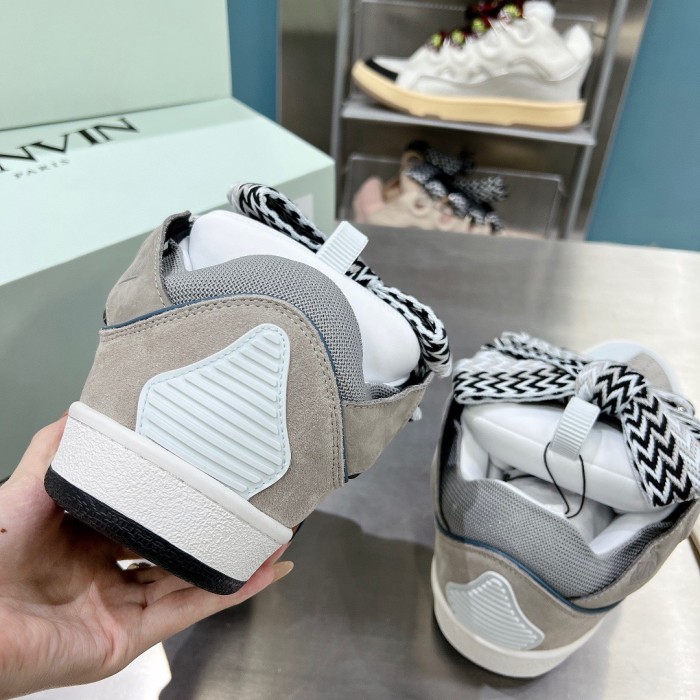 Lanvin Leather Curb Grey Light Blue