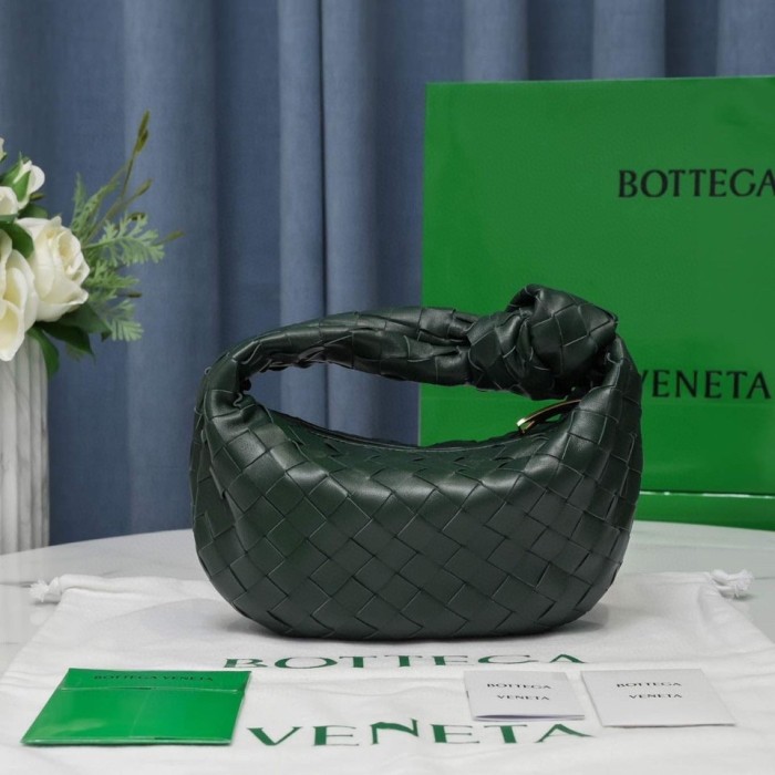 Bottega Veneta JODIE Lambskin Handbag Mini Women's Ink Green 651876VCPP53014 size 28*8*23cm