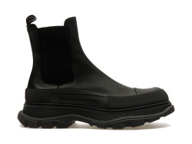 Alexander McQueen Tread Slick Chelsea Boot Leather Triple Black