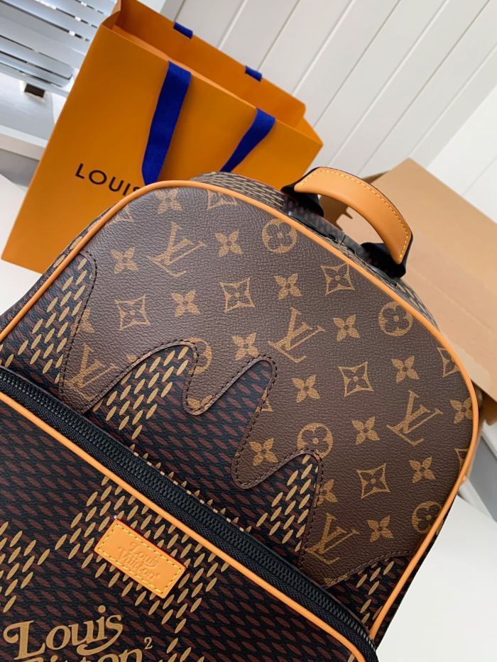 Louis Vuitton x Nigo Campus Backpack Damier Ebene Giant Brown N40380 size 30*13*39 cm