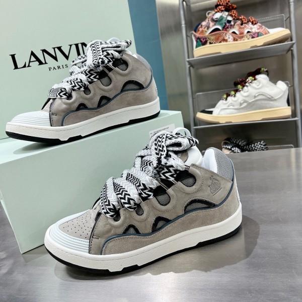 Lanvin Leather Curb Grey Light Blue