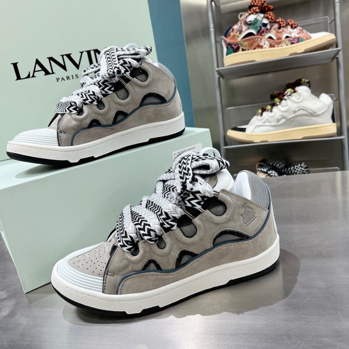 Lanvin Leather Curb Grey Light Blue