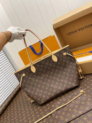 LOUIS VUITTON Neverfull MM Monogram Handbag Tote Women's Brown/Cherry M41177 size 31*14*28 cm