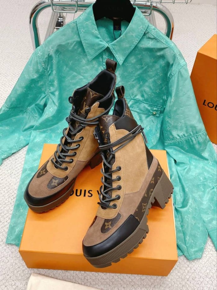 Louis Vuitton Laureate Platform Desert Boot Beige