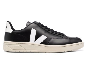 Veja V-12 Leather Black White