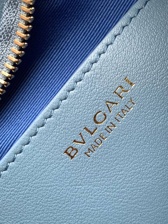 BVLGARI Serpenti Ellipse Cow Leather Handbag Shoulder Bag Crossbody Bag Women's Sapphire Blue 291640 size 25.5*5.5*25 cm