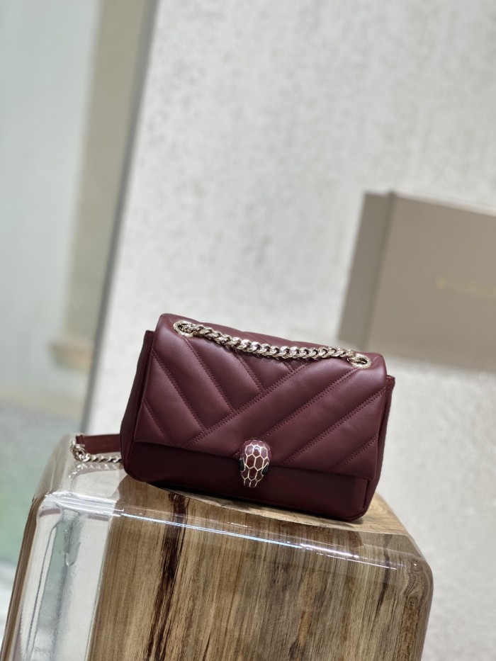 BVLGARI Serpenti Cabochon Handbags 287985 size 27*11*19 cm