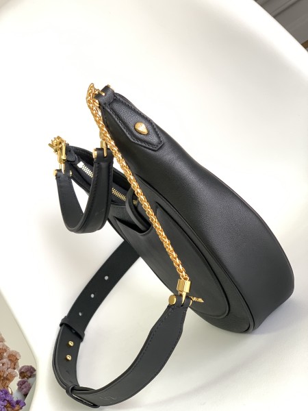BVLGARI Serpenti Ellipse Cow Leather Shoulder Bag, Portable Crossbody Bag Women's Black 291636 size size 25.5*5.5*25cm