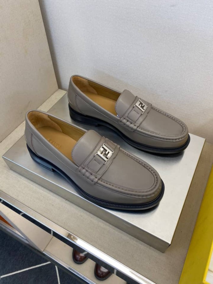 FENDI FF Loafers Men's Beige