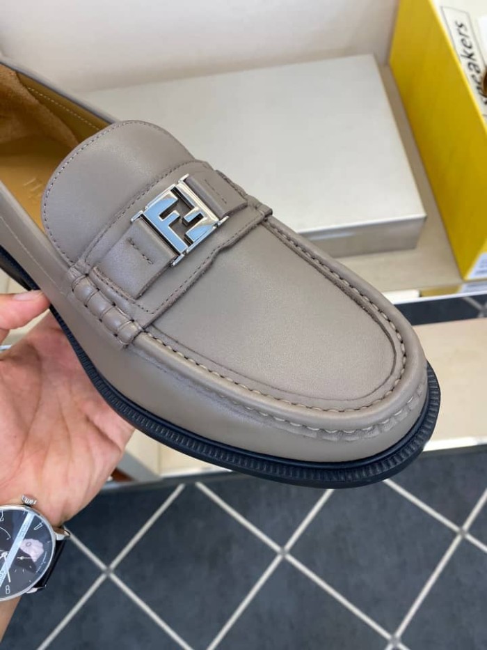 FENDI FF Loafers Men's Beige
