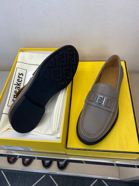 FENDI FF Loafers Men's Beige