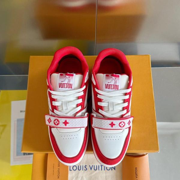Louis Vuitton Trainer Red Monogram Denim