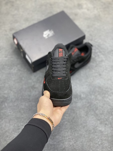Nike Air Force 1 Low Multi-Swoosh Black Crimson
