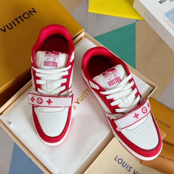 Louis Vuitton Trainer Red Monogram Denim