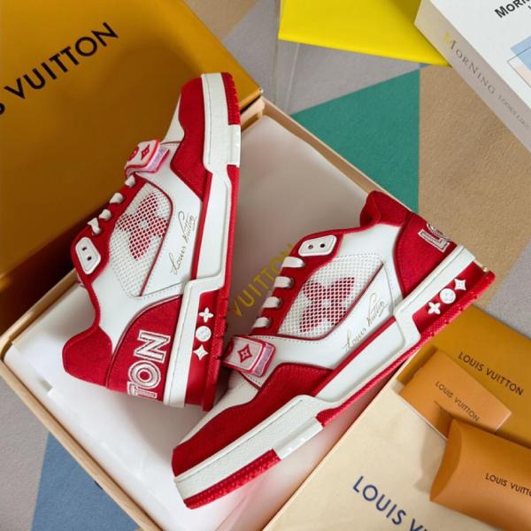 Louis Vuitton Trainer Red Monogram Denim