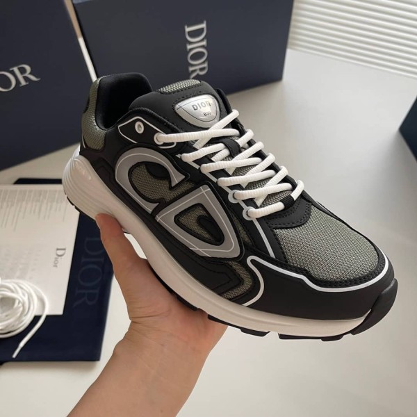 Dior B30 SNEAKER Deep Green Mesh and Black Technical Fabric