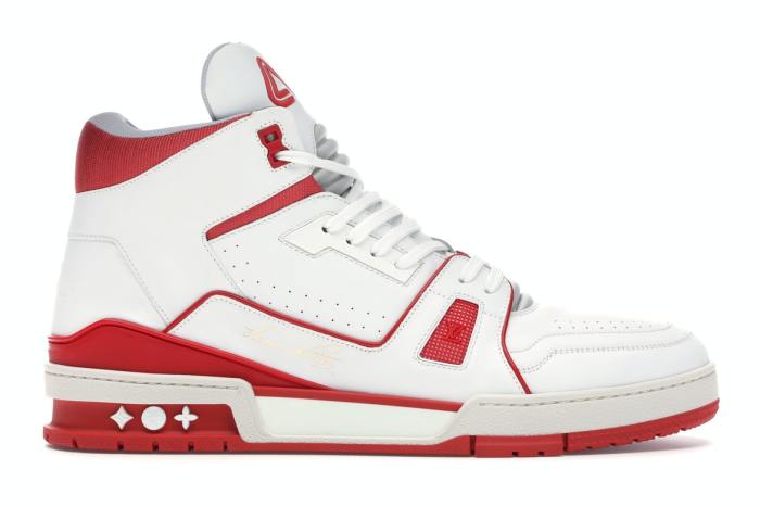 Louis Vuitton LV Trainer Sneaker Mid White Red