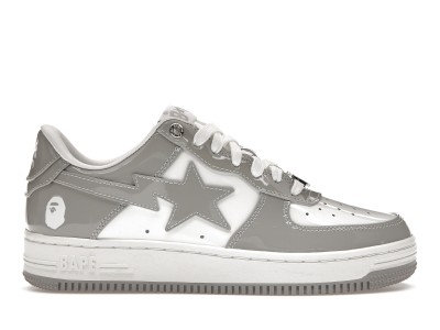 A Bathing Ape Bape Sta Patent Leather White Grey