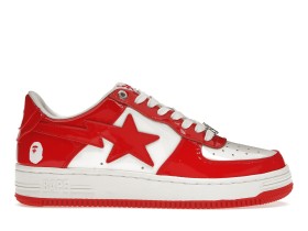 A Bathing Ape Bape Sta Patent Leather White Red