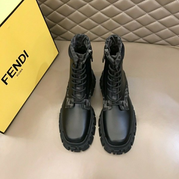 Fendi Force Black leather ankle boots
