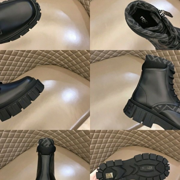 Fendi Force Black leather ankle boots