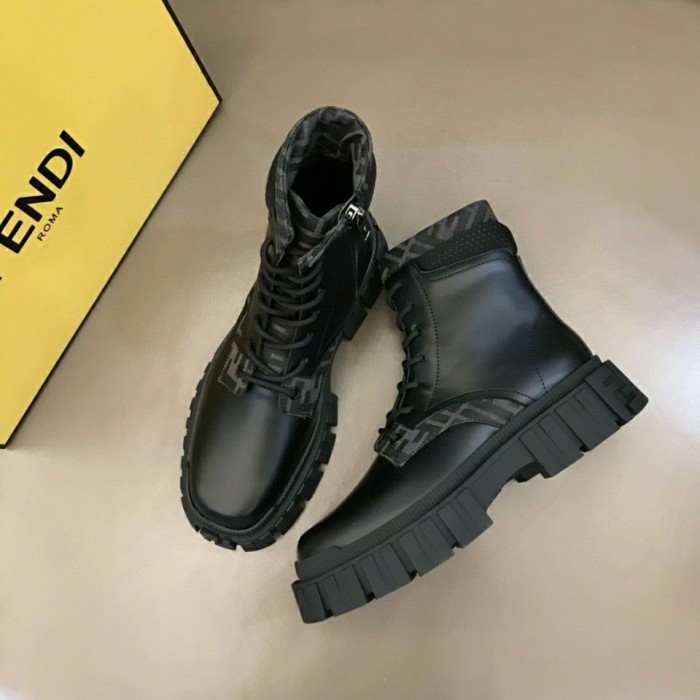 Fendi Force Black leather ankle boots