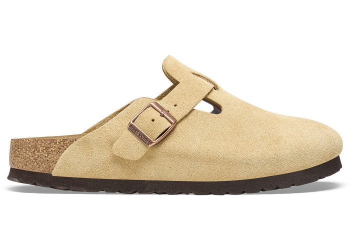 Birkenstock Boston Suede Latte Cream