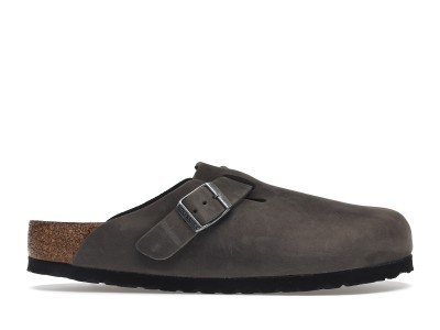 Birkenstock Boston Soft Footbed Oiled Leather Iron Grey