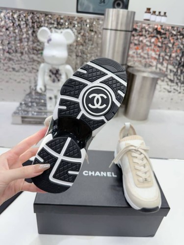 Chanel Trainers Knit & suede calfskin ivory