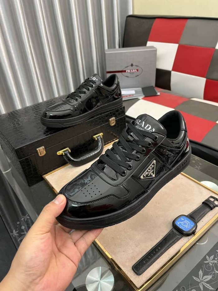 Prada Downtown patent leather sneakers Black