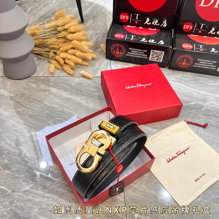 Streetwear Belt Ferragamo 320077 size:3.5cm