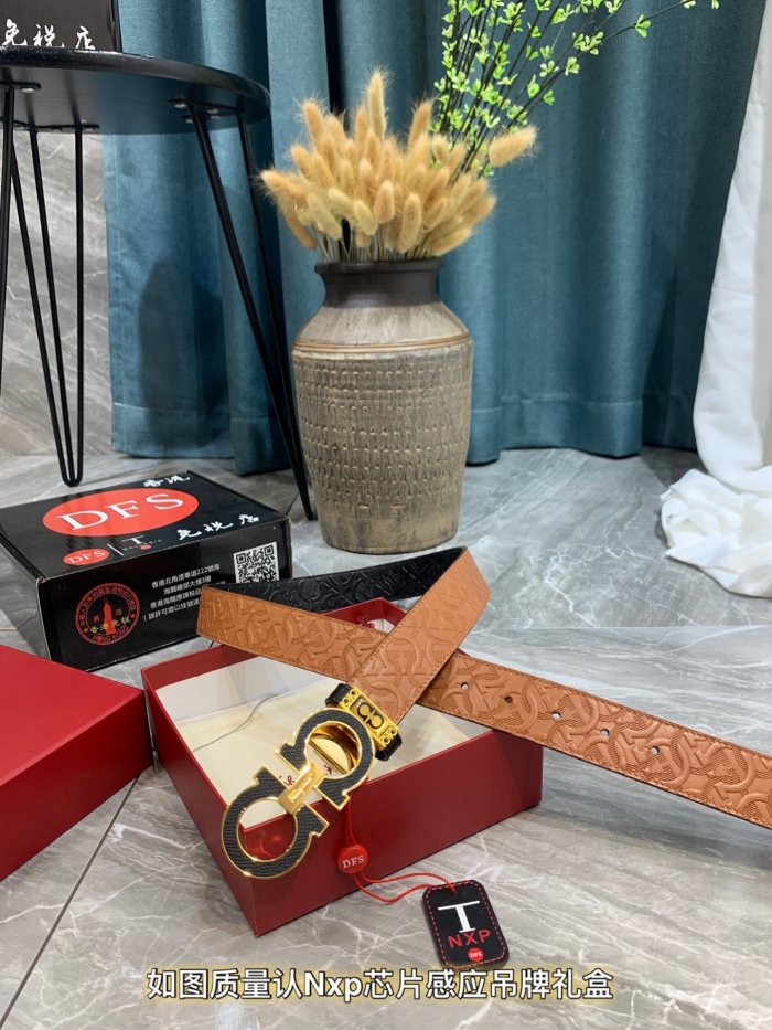 Streetwear Belt Ferragamo 319538 size:3.5cm