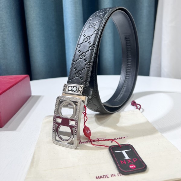 Streetwear Belt Ferragamo 319629 size:3.5cm