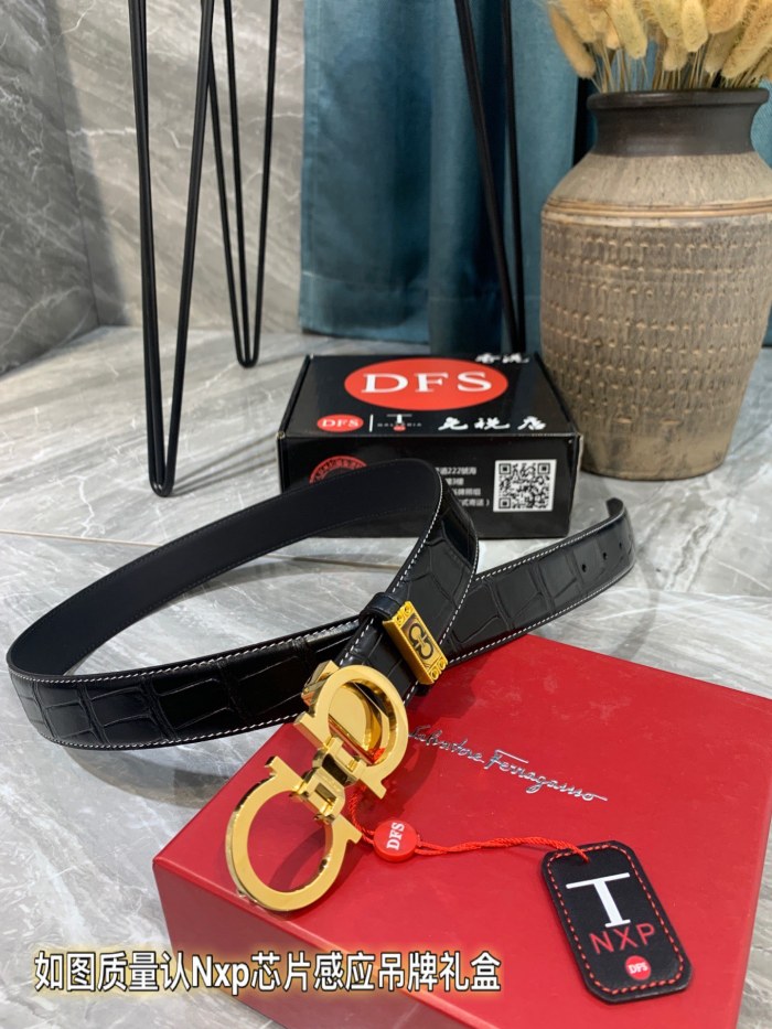 Streetwear Belt Ferragamo 319378 size:3.5cm