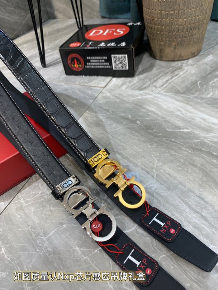 Streetwear Belt Ferragamo 319378 size:3.5cm