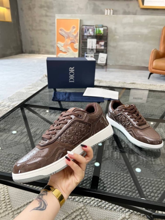 Dior B27 Low Plum Patent Dior Oblique Gravity Embossed