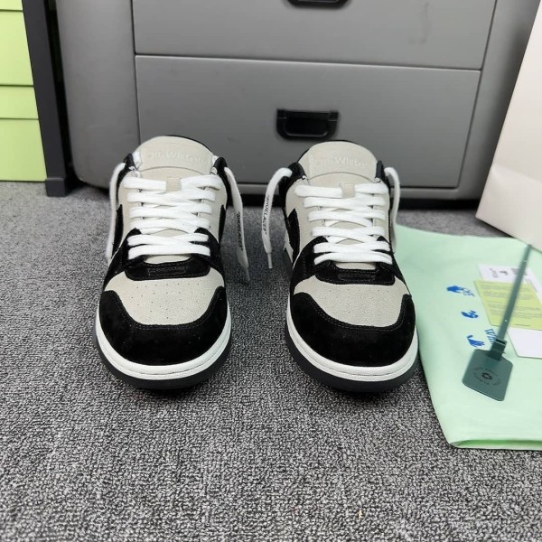 OFF-WHITE Out Of Office OOO Low Tops White Black Suede