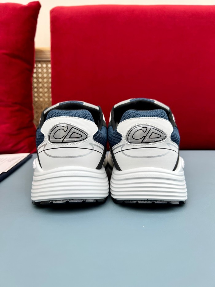 DIOR B30 Cow Leather Low top Casual Shoes Blue Gray