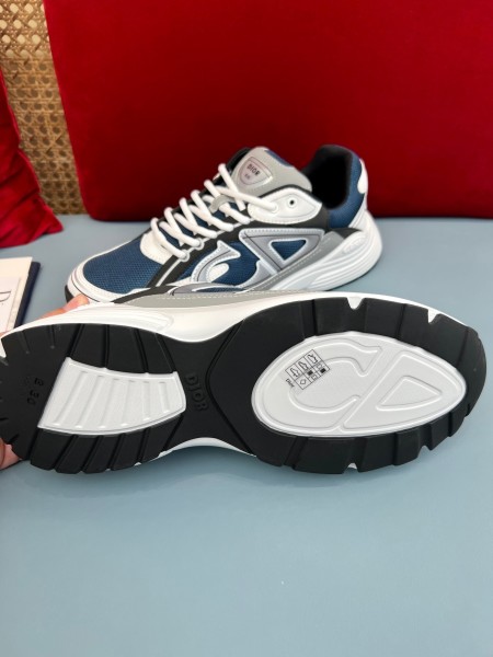 DIOR B30 Cow Leather Low top Casual Shoes Blue Gray