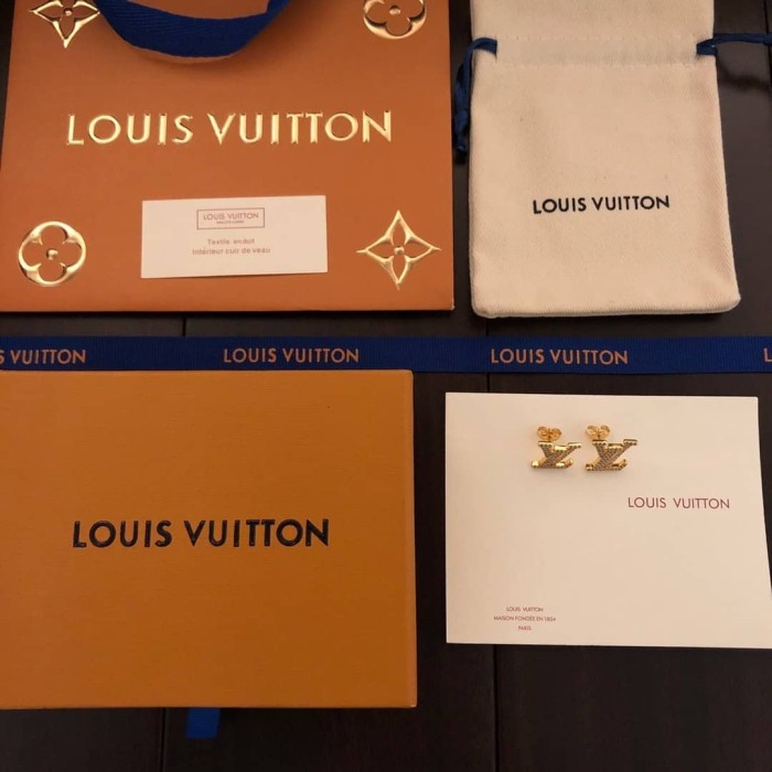 Louis Vuitton LV Iconic Earrings Gold/Rhinestone M00609