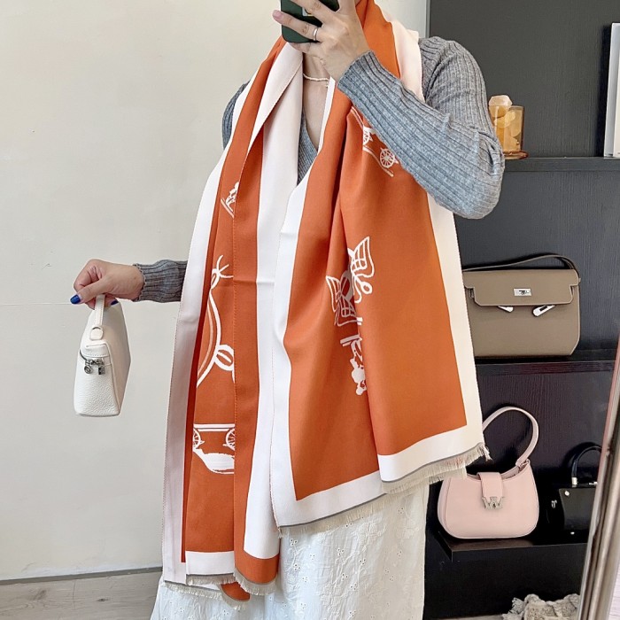Streetwear Scarf Hermes   325850 size:180*65cm