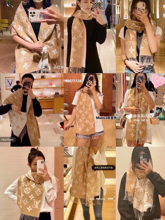 Streetwear Scarf LV  329747 SIZE:186x34cm