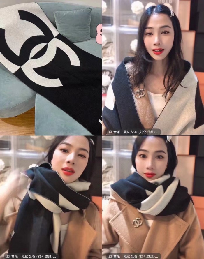 Streetwear Scarf CHANEL 329776 size：70*200cm