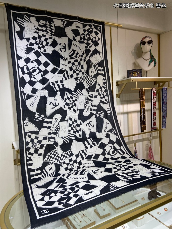 Streetwear Scarf CHANEL 329687 SIZE:200*110CM