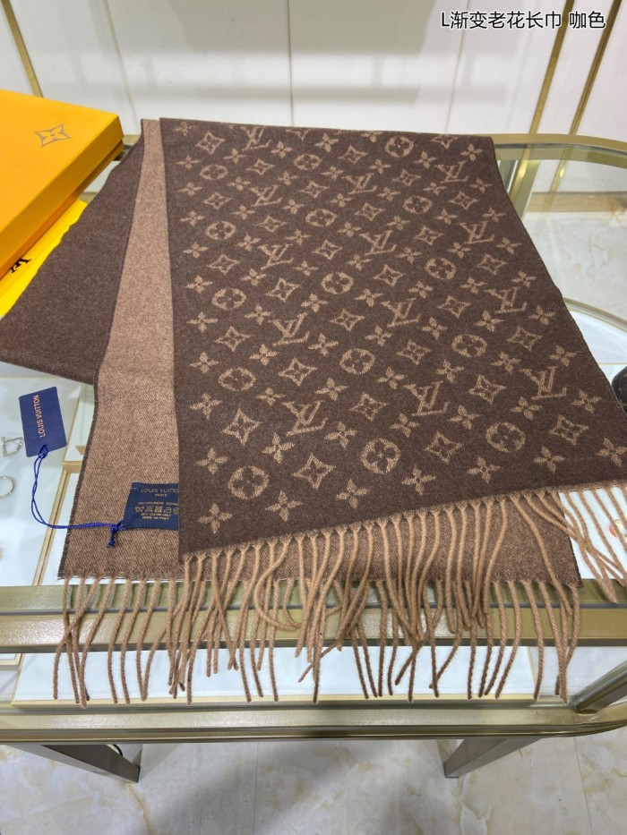 LOUIS VUITTON Monogram Gradient Cashmere Knit Scarves Men's M70258 35*200cm