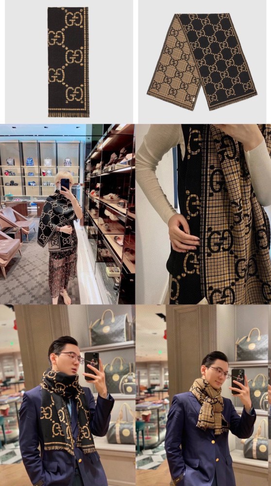 Streetwear Scarf GUCCI 329501 SIZE:47x 180cm