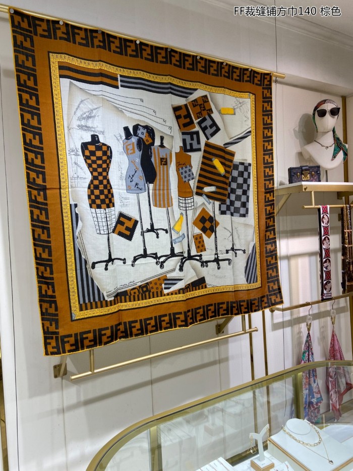 Streetwear Scarf FENDI 329237 SIZE:140*140cm